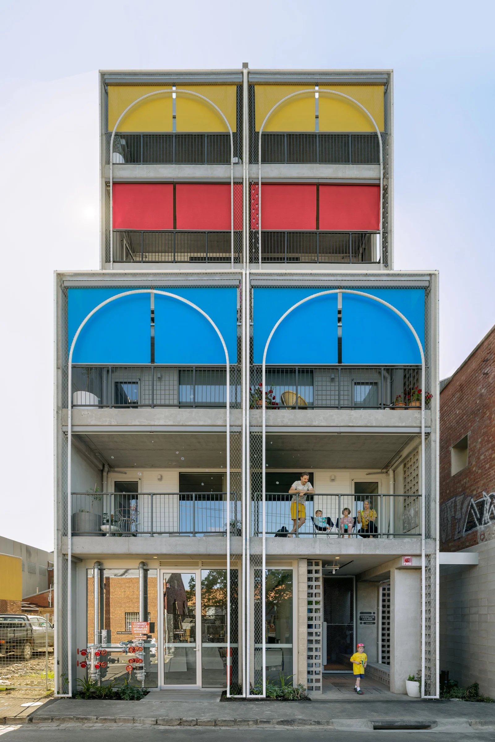 Terrace House facade on Sydney Road · Photography © Maitreya Chandorkar