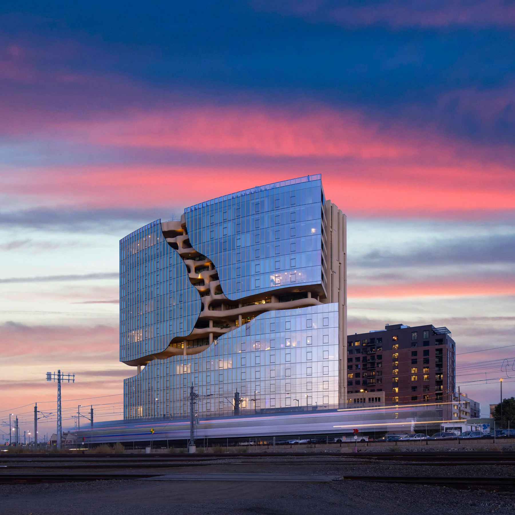 One River North at sunset, Denver · Photography © Parrish Ruiz de Velasco